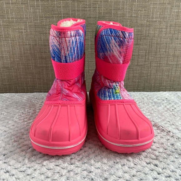 The Children’s Place Kids Pink and Multicolor Winter Boots Sz 2 - Picture 5 of 11